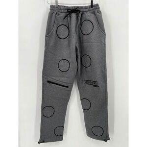 Chuck's Lab Men's Heavy Gray Sweatpants Circle Embroidered Streetwear Size L‎